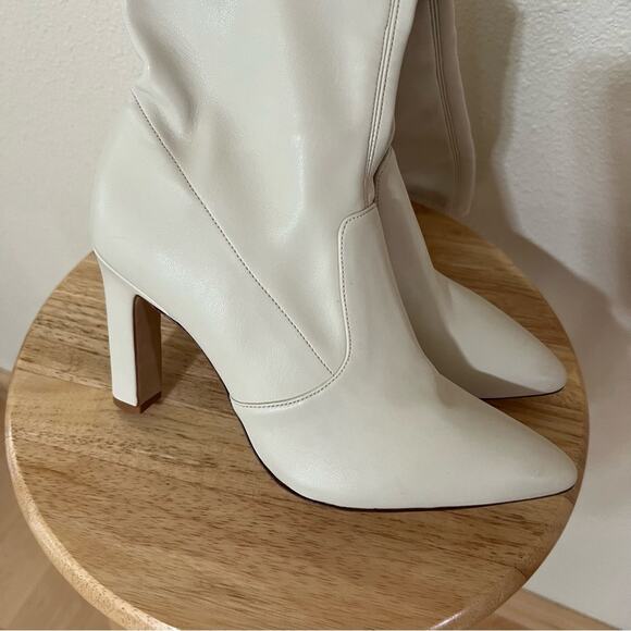 Larroude Christy Heeled Knee High Boot In Iced Vegan Stretch Leather NEW 7 - Picture 2 of 4